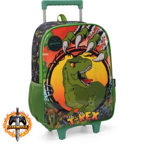 Mochila Escolar Infantil com Rodinha Up4you Dinossauro