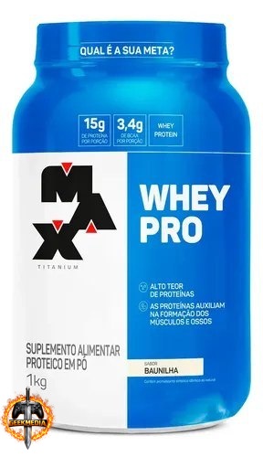 Whey Protein 1kg Whey Pro Max Titanium Sabor Baunilha