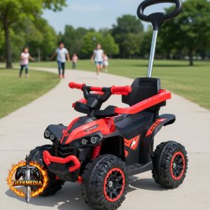 Quadriciclo Elétrico Infantil com Proteção - Som e Luz - Vermelho
