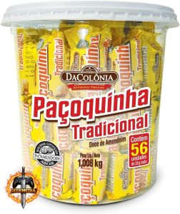 Paçoca Rolha Tradicional Balde 56 Unidades
