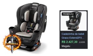 Graco Cadeira Infantil para Carro Extend2Fit 2 em 1 com Sistema LATCH