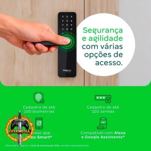 Intelbras MFR 3000 V - Fechadura Inteligente Biometria Senha