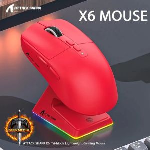 Mouse Gamer Sem Fio Attack Shark X6 Tri Mode