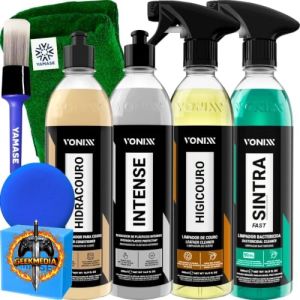 Kit Limpeza Interna Automotiva Vonixx Hidracouro Higicouro Sintra Fast Intense