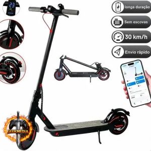 Patinete Scooter Elétrico Com Velocidade Até 30 Km Bluetooth Preto