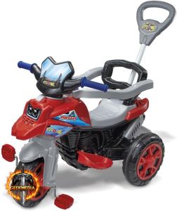 Maral Triciclo Moto Trail Infantil 2 em 1 - Passeio e Pedal - Vermelho