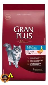 Ração Gran Plus Menu Gato Castrado Salmão e Arroz 10.1kg