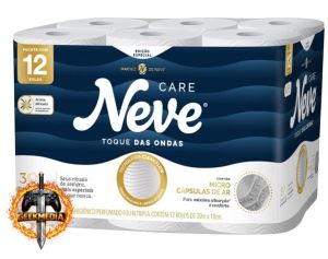 Papel Higiênico Neve Toque das Ondas Folha Tripla 12 rolos 20M