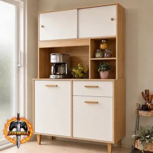 Armário de Cozinha Compacta Dália 5 Portas 1 Gaveta com Balcão Paneleiro Blue Moby