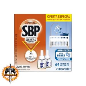 Repelente Elétrico Líquido SBP 45 Noites Cheiro Suave (2x 32.9ml)