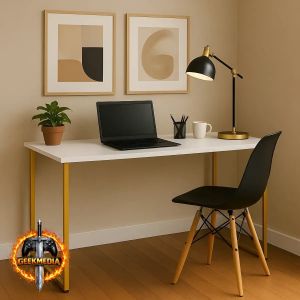 Escrivaninha Industrial Mesa Estudo Aparador Office Aço MDF