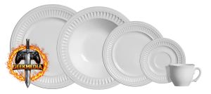 Aparelho de Jantar 20 peças Branco Poppy de Cerâmica - Scalla