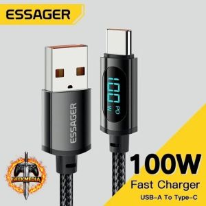 Kit 8x Cabo Essager USB Tipo C 100W 1 Metro