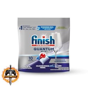 Finish Quantum All in 1 Detergente para Lava Louças em Tabletes 10 unidades